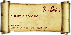 Kutas Szabina névjegykártya